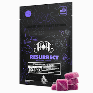 HEAVY HITTERS - Resurrect Recovery 1:1 Pomegranate Kush Gummies (THC:CBG)
