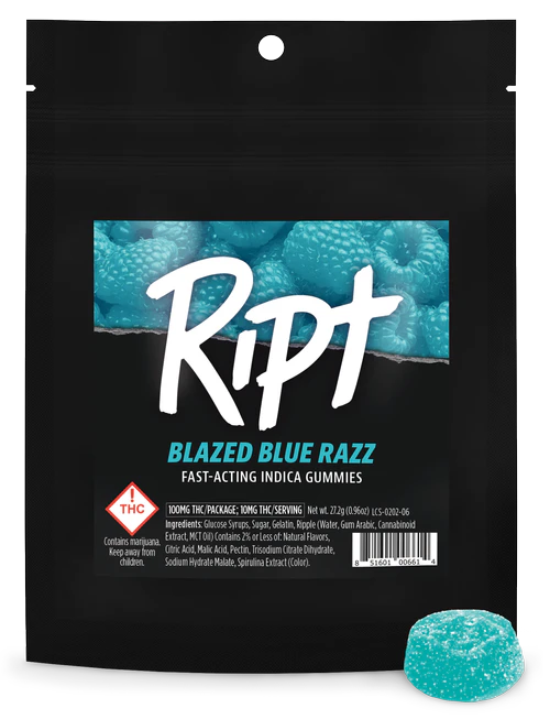 Ript - Ript - Blazed Blue Razz - Indica - 100mg Main Image