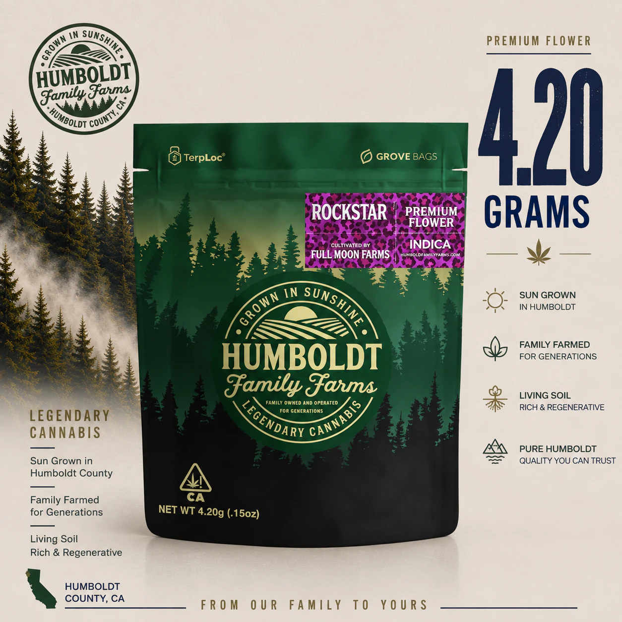 HUMBOLDT FAMILY FARMS - Rockstar - 4.2g (I) - Humboldt Family Farms Main Image