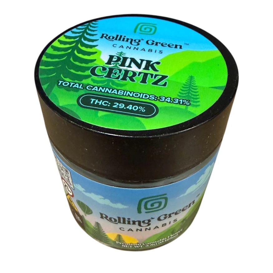 Rolling Green - Pink Certz 3.5g Flower Jar Main Image