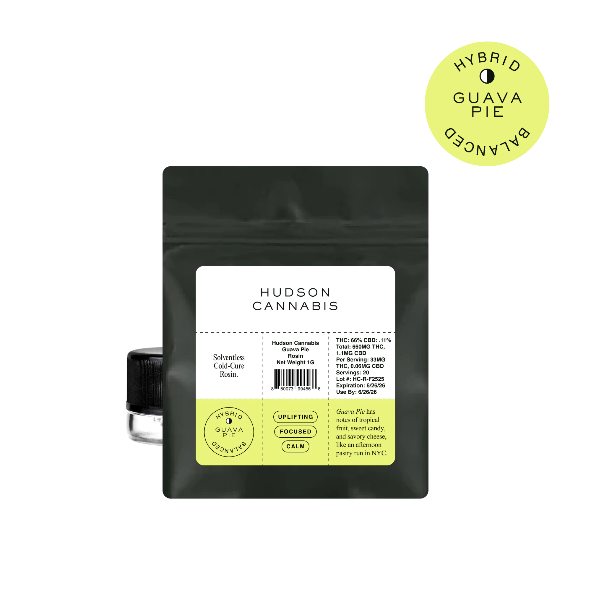 Hudson Cannabis - Hudson Cannabis - Guava Pie - 66% THC - 1.0g - Cold Cure Rosin Main Image