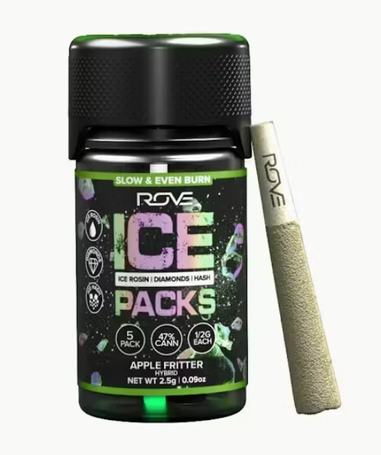 ROVE - Apple Fritter 0.5g 5pk Ice Rosin, Diamonds, Hash Infused Pre-Rolls Main Image