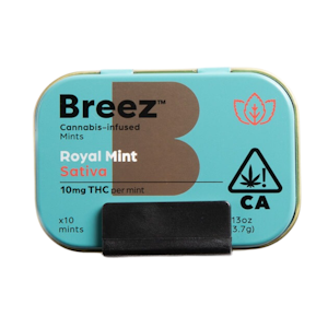 BREEZ - Royal Mint Tin (S) | 10mg 10pk THC MInts | Breez