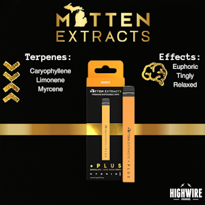 MITTEN EXTRACTS - Mitten Extracts Disposable Runtz Distillate + Live Resin Terps 1g