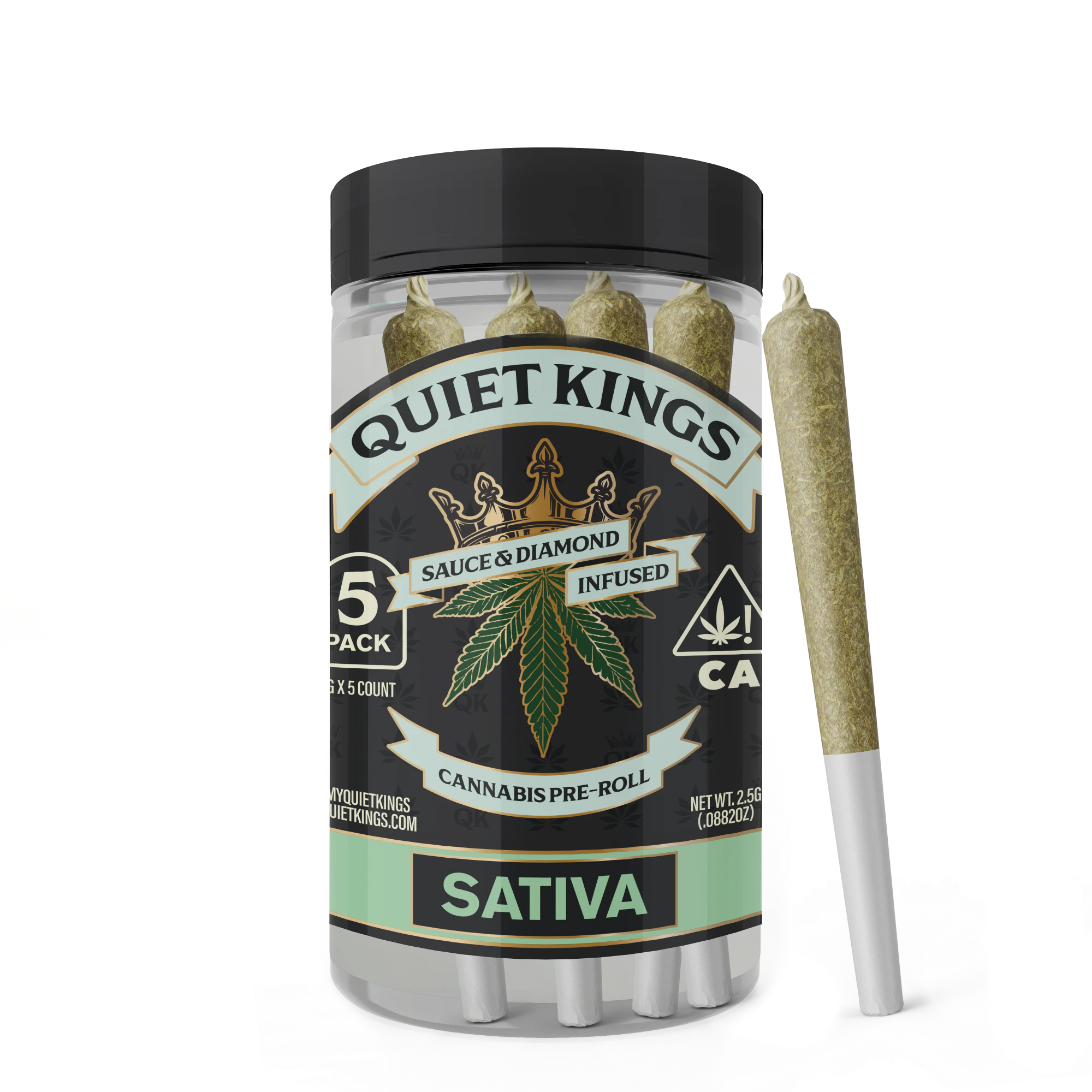 Quiet Kings - Quiet Kings | Cantaloupe Kush | Sauce & Diamond Infused Pre-Roll 5pk | 2.5g Main Image