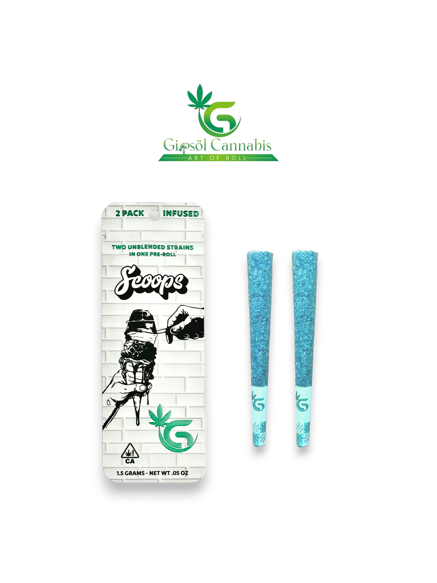 Gipsol LLC - Scoops- Super Jack & Cherry Breeze infused Pre-Rolls(2 x .75G) Main Image