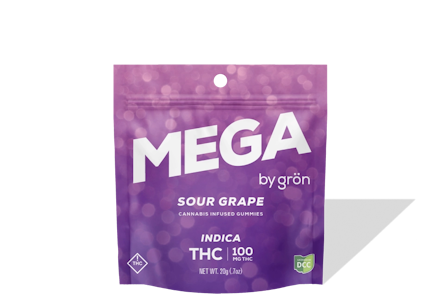 Grön Edibles - Gron | Edible | Gummies - Mega Sour Grape | 100mg, 1