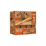 Zig Zag Unbleached King Sized Cones 3pk