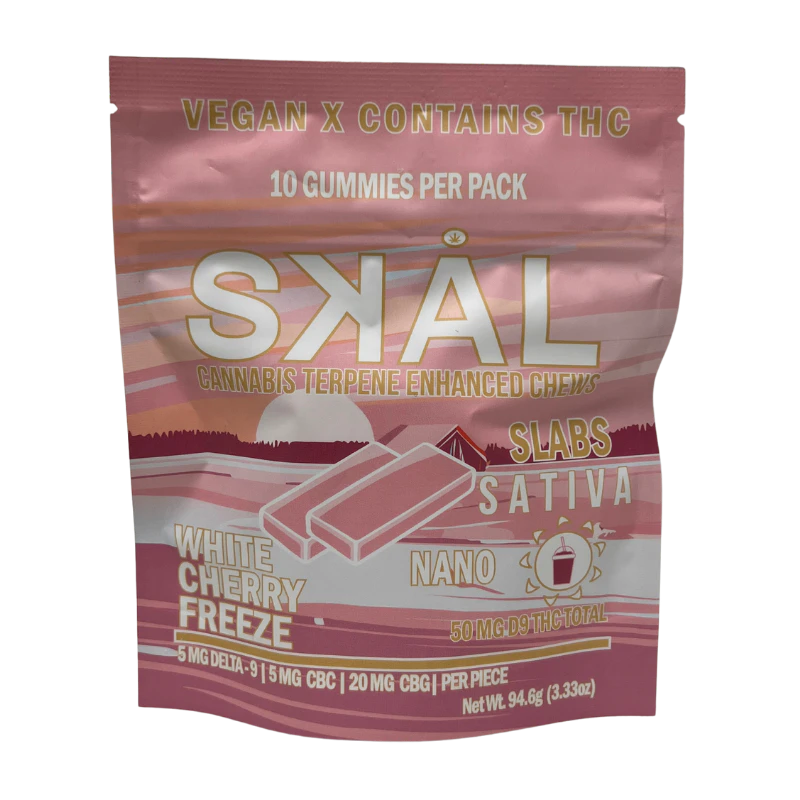 SKAL - White Cherry Freeze Nano Rosin Slabs | 5mg THC 5mg CBC 20mg CBG | 10 count Main Image
