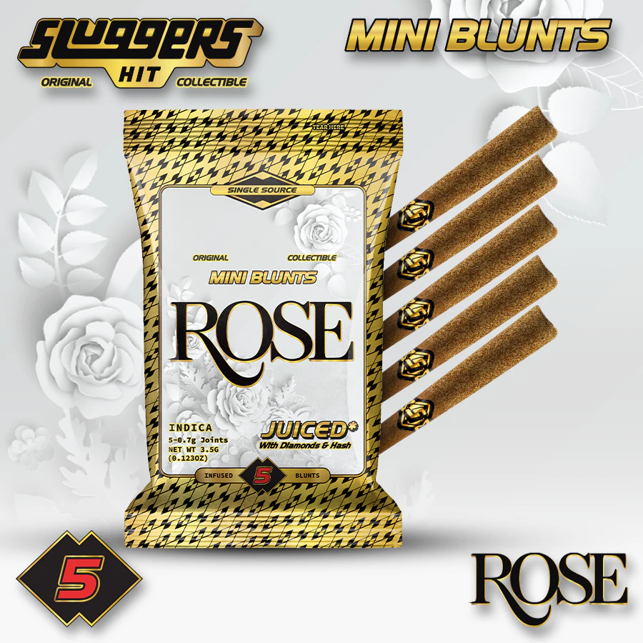 Sluggers - Rose Juiced 5 Pack Mini Blunts - Hash/Diamonds/Kief - 3.5G Main Image