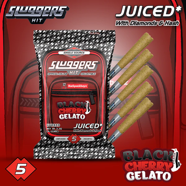 Sluggers - Sluggers | Juiced Pre-Roll | Black Cherry Gelato | 3.5g | 5 Pack Main Image