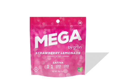 Grön Edibles - Gron | Edible | MEGA - Strawberry Lemonade | CBC/THC 1:1 100 MG