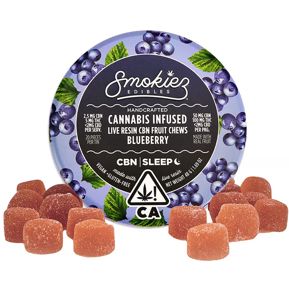 Smokiez Edibles - Blueberry Sleep 1:2 CBN THC - Live Resin Fruit Chews Main Image