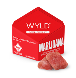 WYLD - WYLD - SOUR CHERRY 100MG INDICA GUMMIES