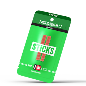 STICKS - Sticks | 100mg Gummy [H] | 1:1 THC:CBD | Pacific Peach