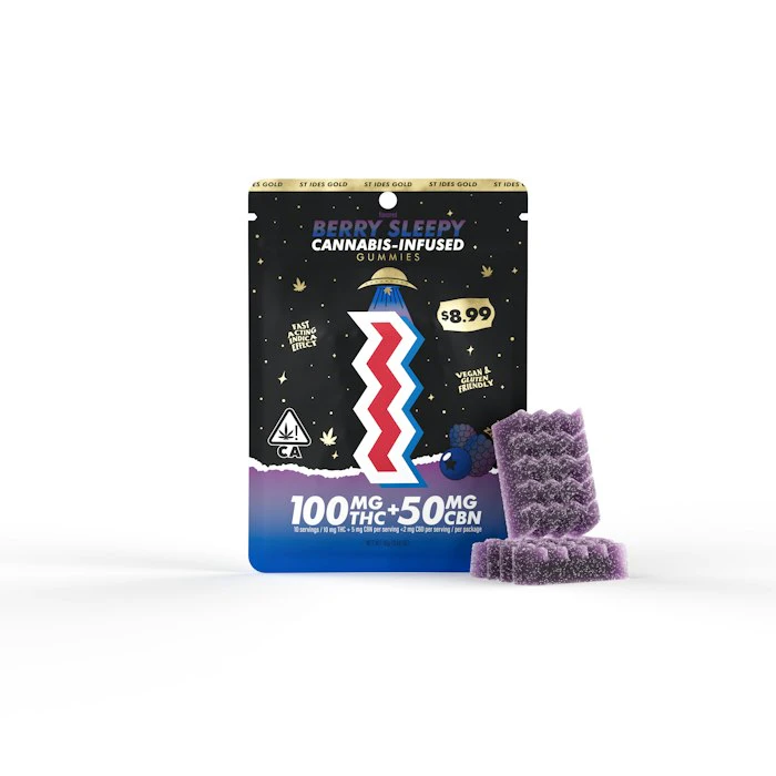 ST IDES - St. Ides - 100mg THC+50mg CBN Single Gummy - Berry Sleep Main Image