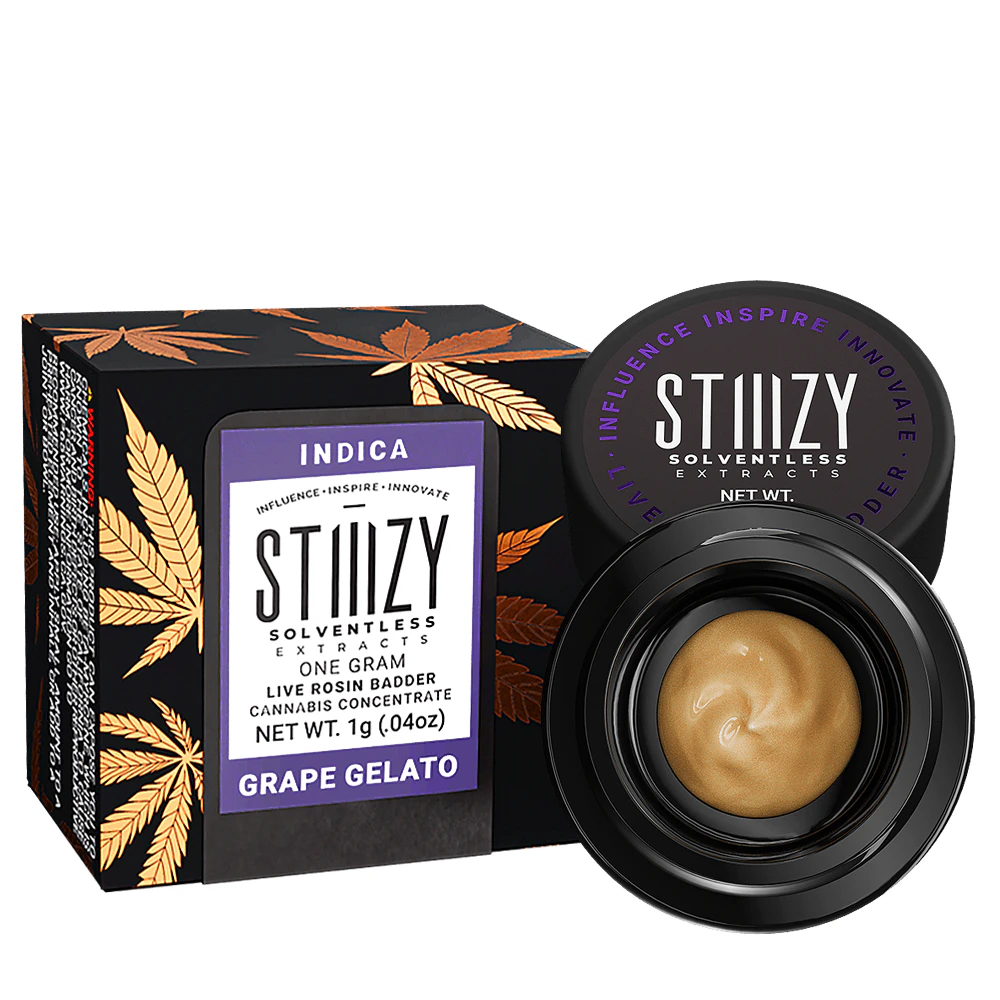 STIIIZY - Grape Gelato - Solventless Live Rosin Badder (1g) Main Image