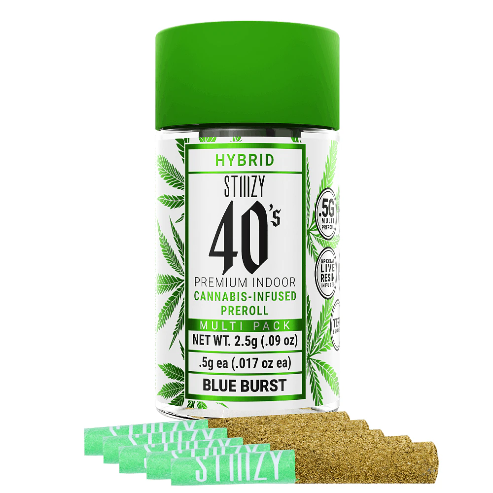 STIIIZY - Blue Burst - 40's Infused Preroll 5 Pk (2.5g) Main Image