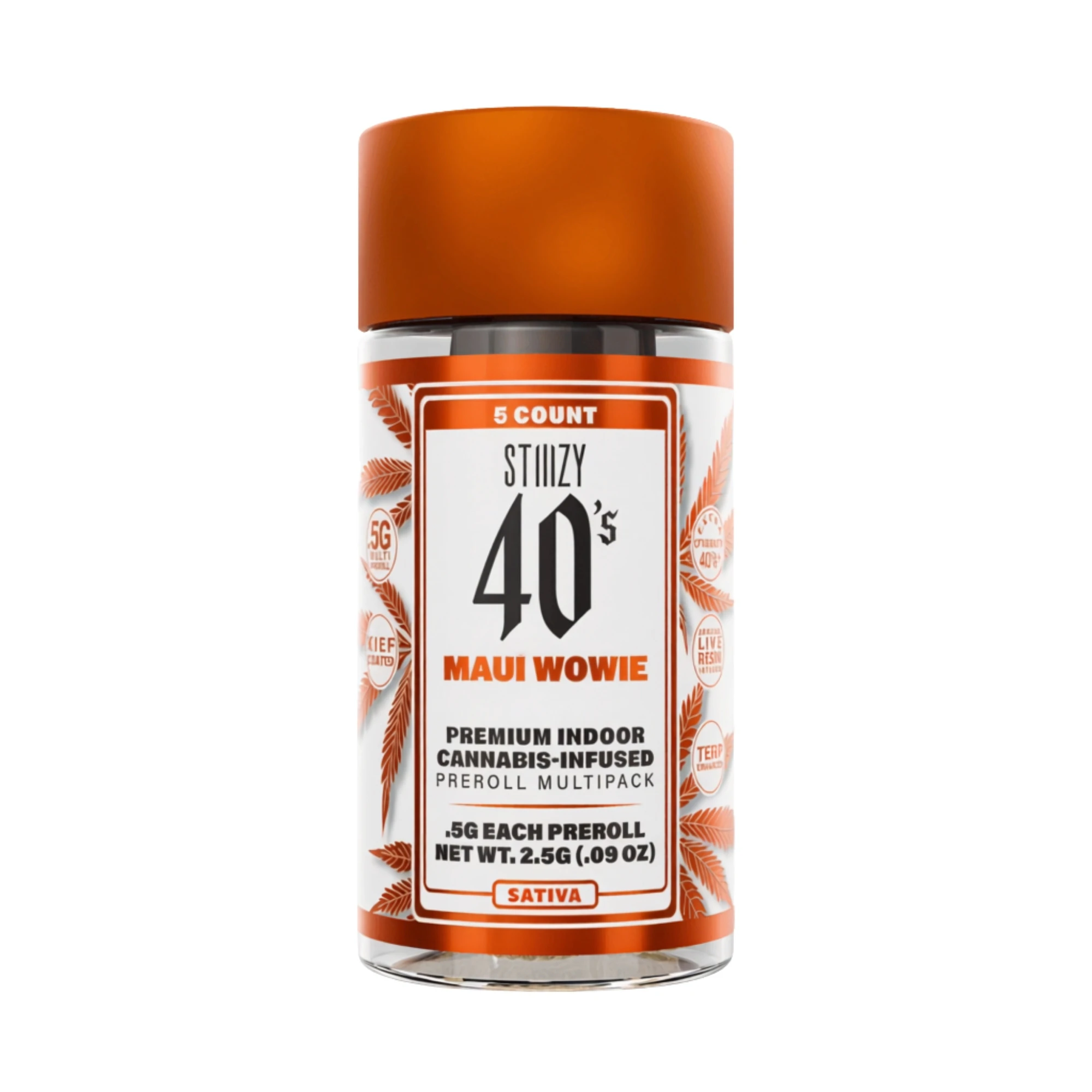 STIIIZY - Stiiizy 40's | Maui Wowie | Infused Pre-Roll Pack | [2.5g] 5pk | Sativa Main Image