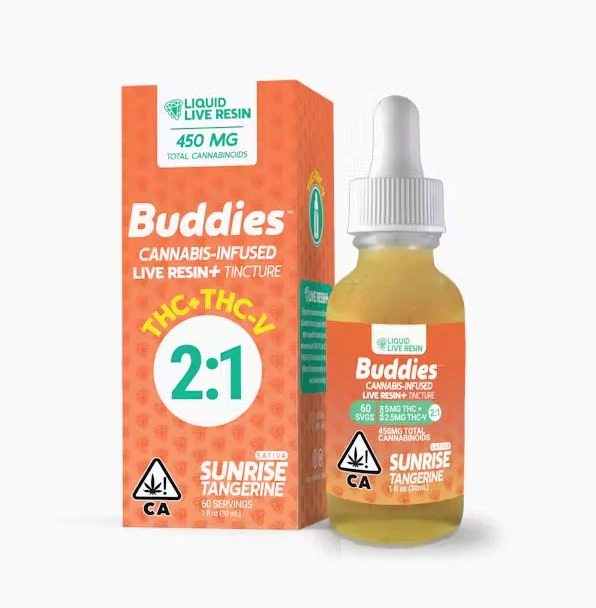 Buddies - Sunrise Tangerine Live Resin (S) | 450mg 2:1-THC:THC-V Tincture | Buddies Main Image