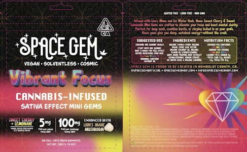 Space Gem - Space Gem - 20ct. 100 mg THC Vibrant Focus - Sweet Cherry + Lemonade (Sativa)
