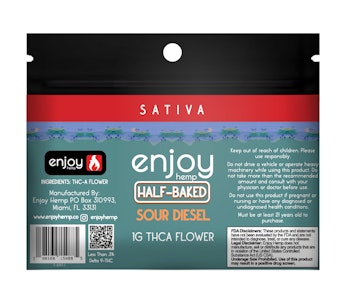 Enjoy Hemp Wellness - 1g THCA Flower for Half-Baked - Sour Diesel (Sativa)