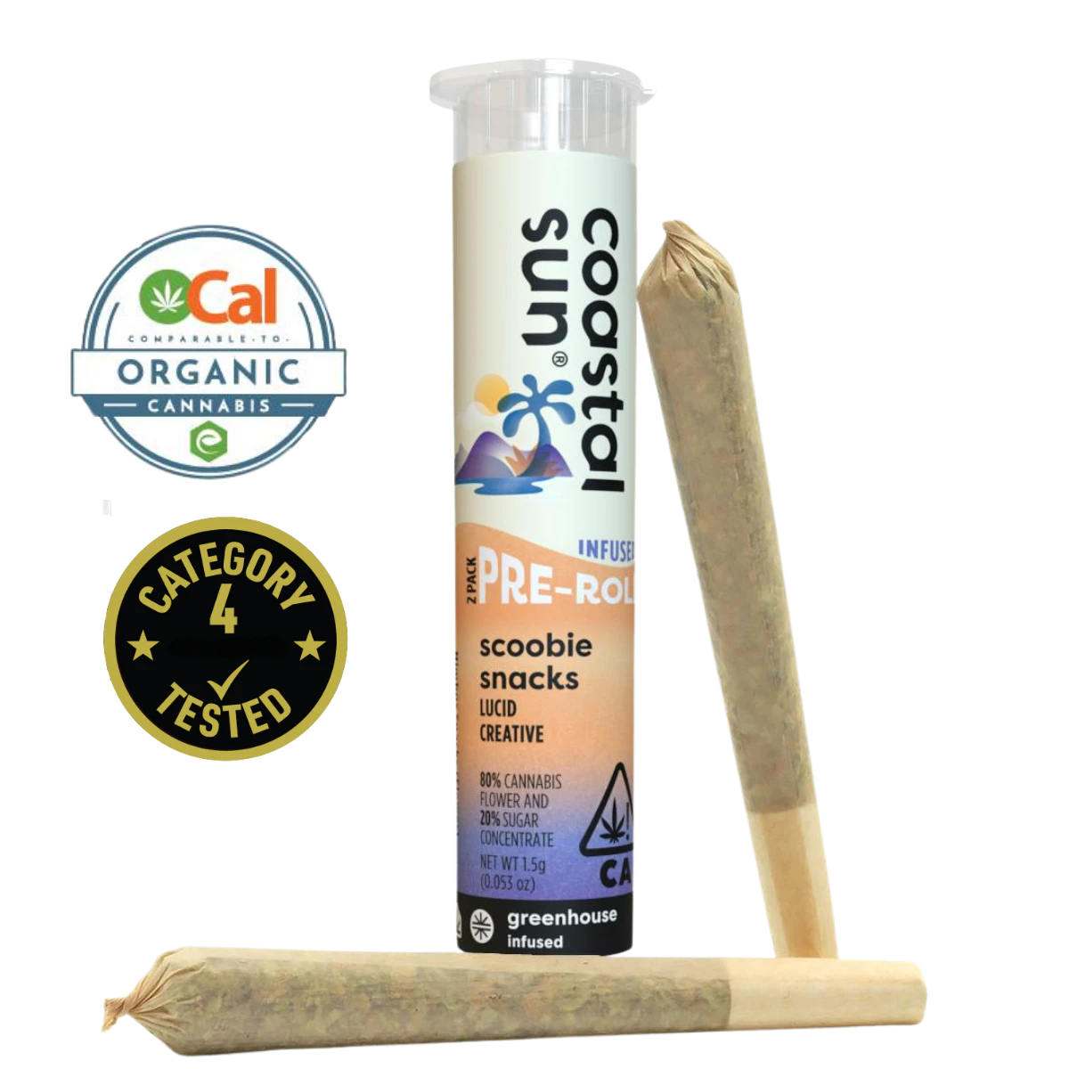 Coastal Sun - Scoobie Snacks (S) | .75g 2pk Infused Preroll | Coastal Sun Main Image