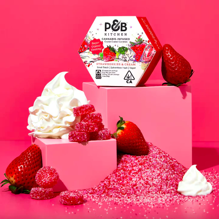 Papa & Barkley  - Strawberries & Cream W/ THC Crystals | 100mg Gummies | Papa & Barkley Main Image