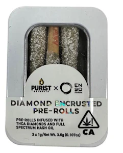 PURIST EXTRACTS - 3pk Hybrid Bacio x Wedding Cake 56% - Purist - Diamond Encrusted Preroll