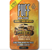 Puff - 5 Pk - Bubble Hash Preroll - 2.5g - Mule Fuel - Sativa