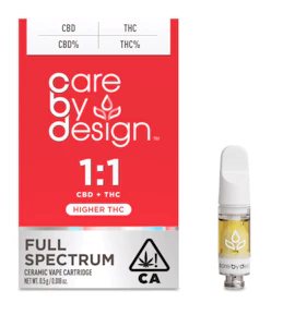 CARE BY DESIGN - CBD 1:1 Cartridge .5g - Care By Design