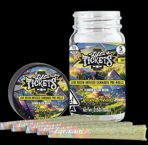 LIFT TICKETS - Lift Tickets 5pk Prerolls - Lemon Headz 41%