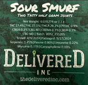 Sour Smurf Delivered Exclusive | (2) 0.5g Prerolls | TAXES INCLUDED