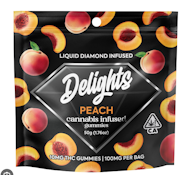 Peach - Liquid Diamond Infused Gummies - 100mg - Delights