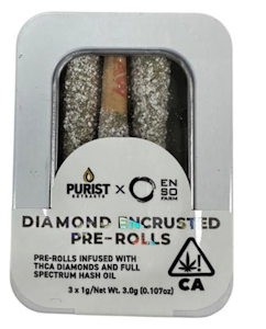 PURIST EXTRACTS - 3pk Indica RS-11xLCG x Ego Trip 51% - Purist - Diamond Infused Preroll