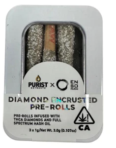 PURIST EXTRACTS - 3pk EnsOG x Jealousy 45% - Purist Diamond Encrusted Prerolls
