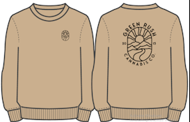 Green Rush Logo Crewneck Sweatshirt in Sandstone