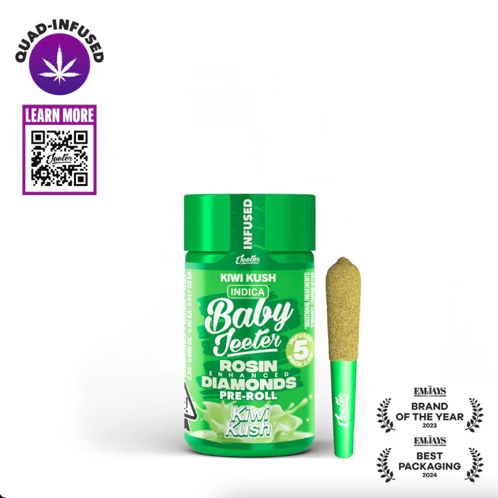 Jeeter - Kiwi Kush (I) | Infused Pre-roll Pack | Baby Jeeter Main Image