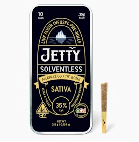 Alcatraz OG x THC Bomb | 10-Pack Solventless Pre-Rolls | Jetty Extracts