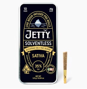 Jetty Extracts - Alcatraz OG x THC Bomb | 10-Pack Solventless Pre-Rolls | Jetty Extracts