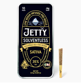 Alcatraz OG x THC Bomb | 10-Pack Solventless Pre-Rolls | Jetty Extracts