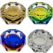 Octagon Iridized Glass Ashtray 4"