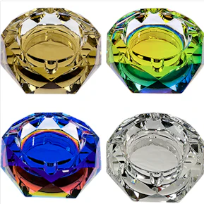 Octagon Iridized Glass Ashtray 4"