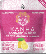 Kanha Nano | Pink Lemonade 1:1 | CBD:THC Gummies | 200mg (10 units x 10mg CBD: 10mg THC)