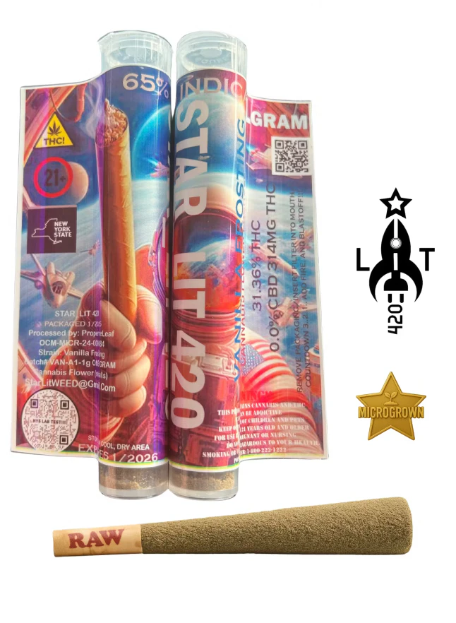 420 Lit / Proper Releaf - 420 Lit / Proper Releaf - Vanilla Frosting - Hash Coated Infused - 1g - Preroll Main Image