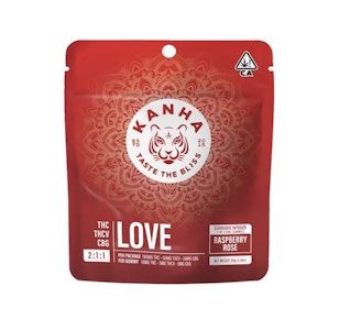 Kanha - Raspberry Rose | Love 2:1:1 THC:THCV:CBG Nano Gummies | Kanha