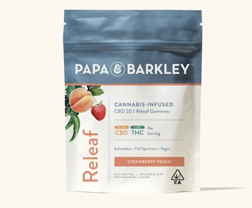 PAPA & BARKLEY - Strawberry Peach | 20:1 CBD:THC | Releaf Gummies | Papa & Barkley
