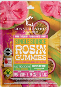 Constellation - Pineapple Passion Fruit Guava + Green Tea Extract - Rosin Gummies - Constellation - (100mg THC/200mg CBC/200mg CBG) 10pk