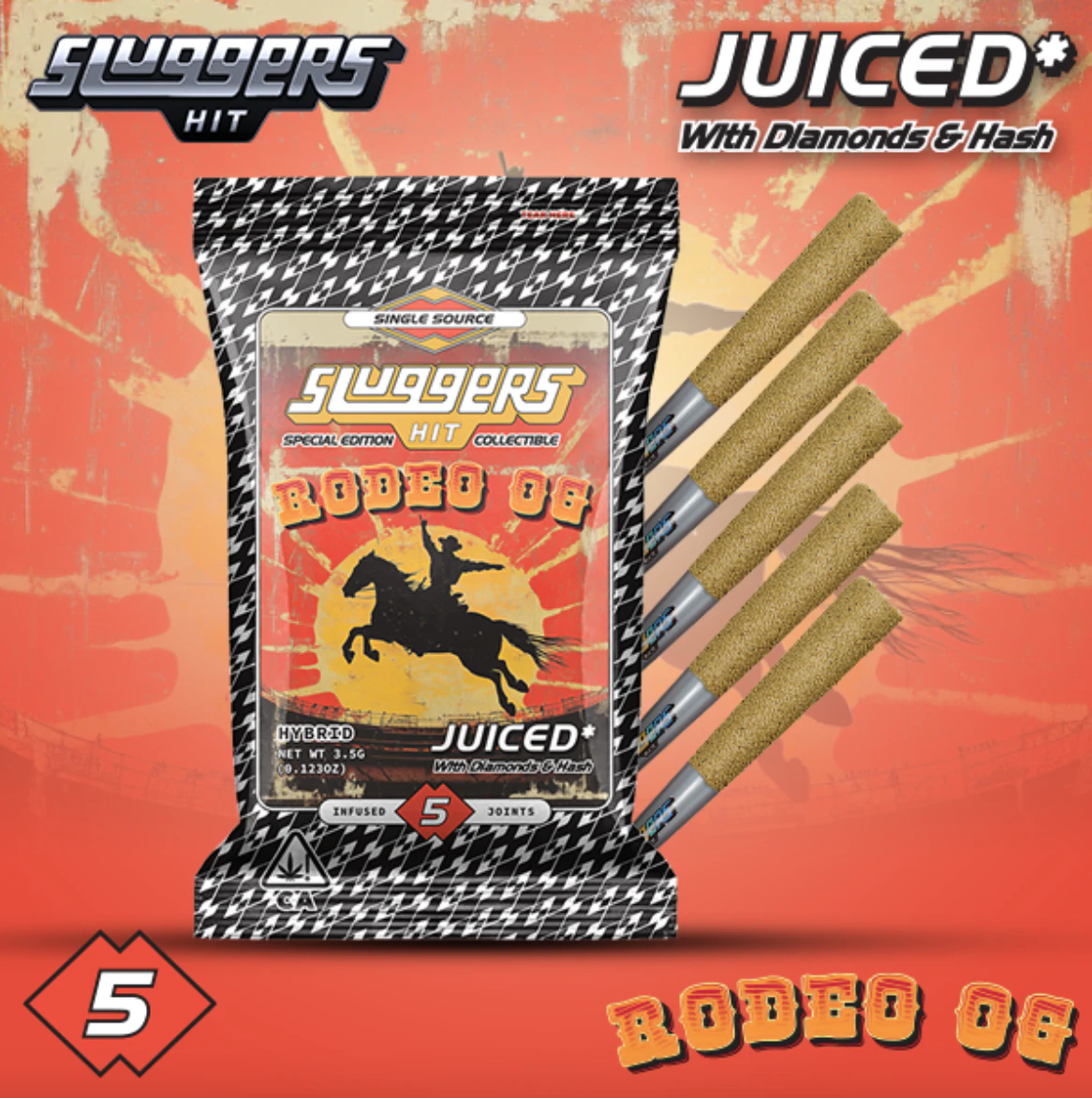 Sluggers Hit - 5pk - Rodeo OG - 3.5g (H) - Infused - Sluggers Main Image