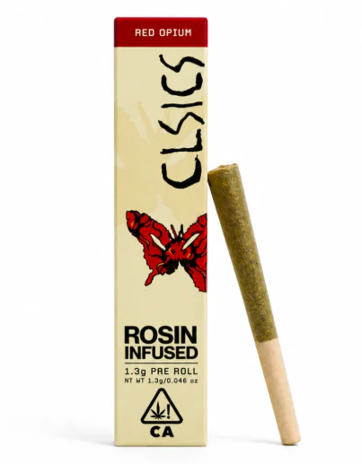 CLSICS Rosin & Rosin Infused Pre Rolls - Clsics | Red Opium | Indica 1.3g Rosin Infused Pre-Roll Main Image